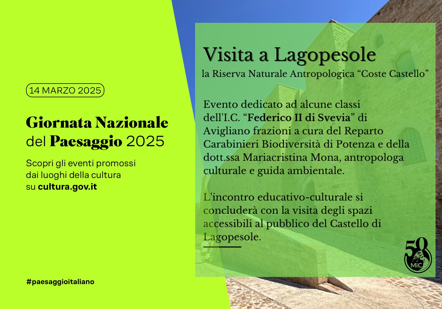 Lagopesole. Giornata nazionale dle Paesaggio 2025